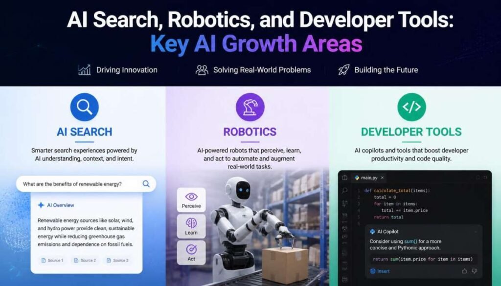 AI Search, Robotics, and Developer Tools Key AI Growth Areas